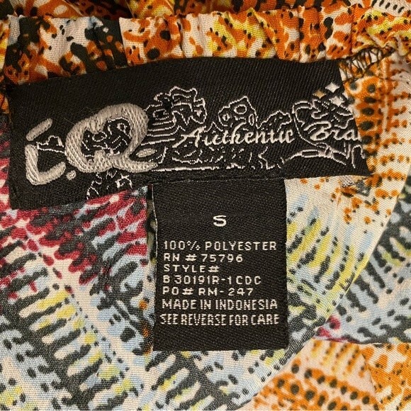 I.Q. Authentic Brand Colorful Diamond Textured Tie Neck Beaded Ring Romper - Picture 14 of 16